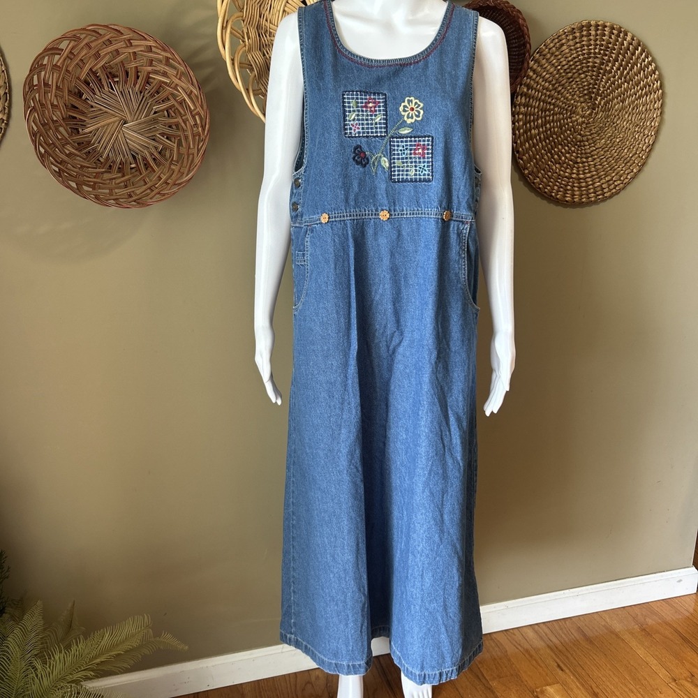 Vintage White Stag Denim Jumper Modest Y2K Teachercore Countrycore Small 4/6